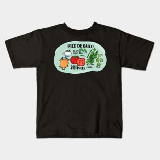 How to make pico de gallo illustrated recipe ingredients authentic mexican food salsa Kids T-Shirt